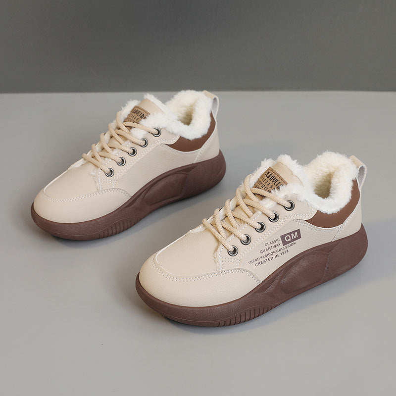 Baskets d'hiver sportives pour femmes avec doublure en polaire douillette