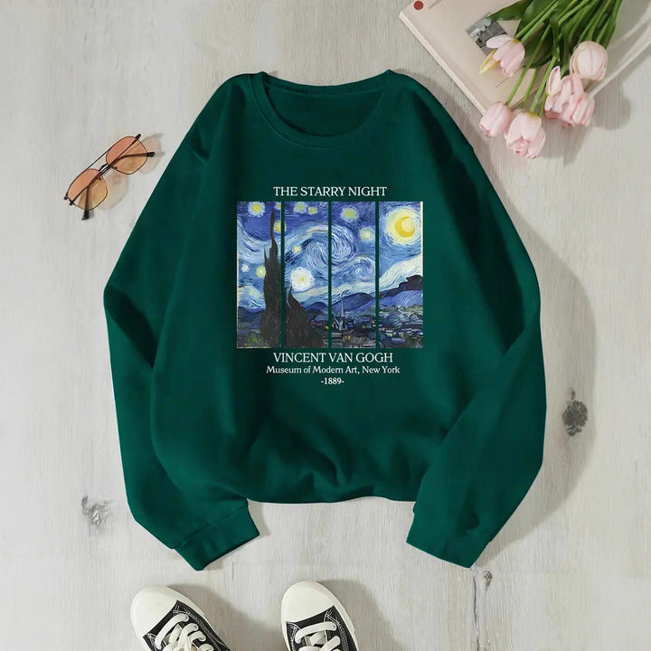 Sweatshirt pour femmes avec un motif artistique classique de Van Gogh