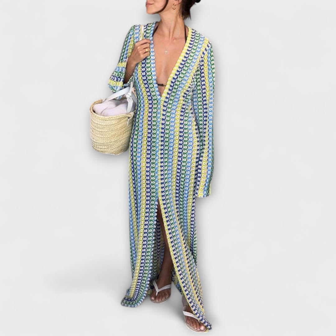 Eliora – Robe maxi avec décolleté en V et ambiance de vacances