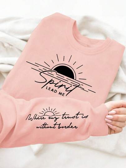 Sweat-shirt pour femmes avec impression inspirante et tissu doux