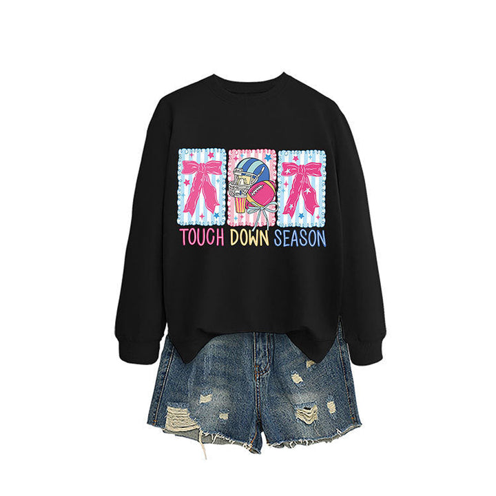 Sweat-shirt pour femmes avec motif football créatif et coupe décontractée