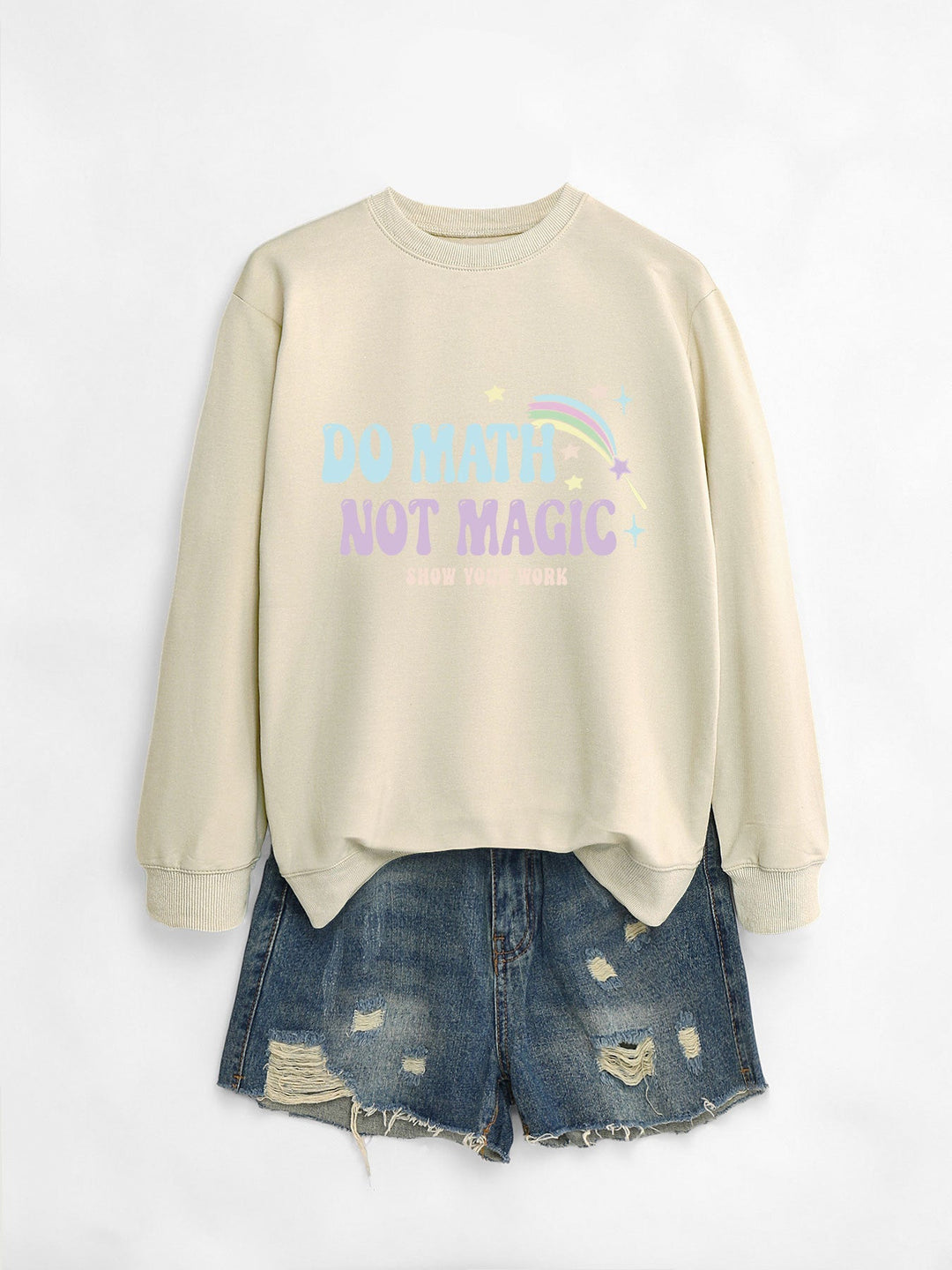 Sweat-shirt décontracté pour femmes avec motif mathématique inspirant