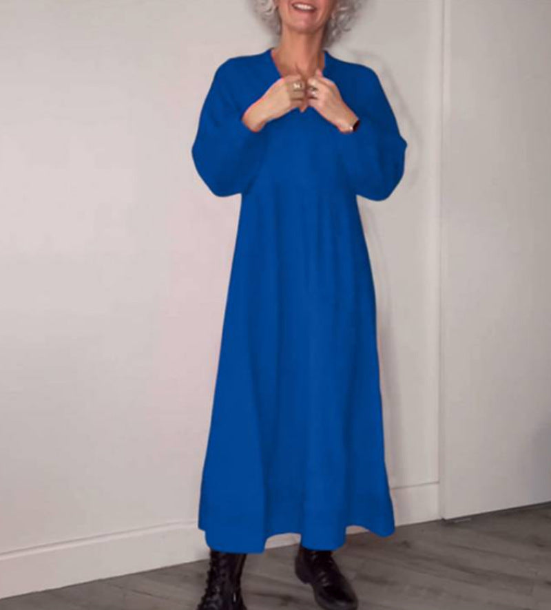 Teresa - Robe maxi longue à manches longues et style minimaliste