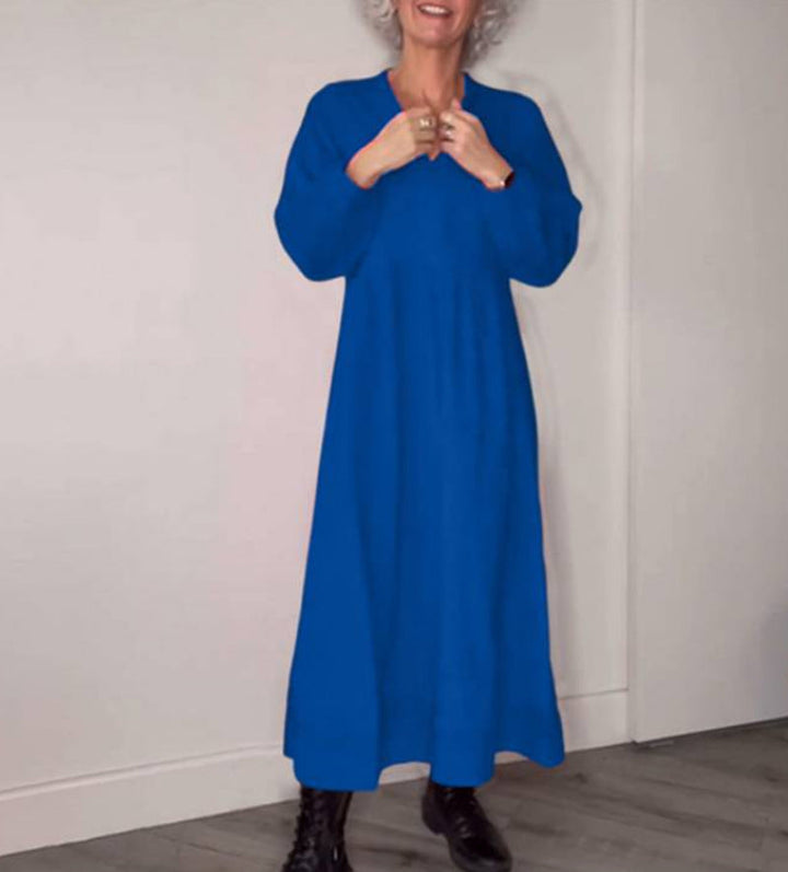 Teresa - Robe maxi longue à manches longues et style minimaliste
