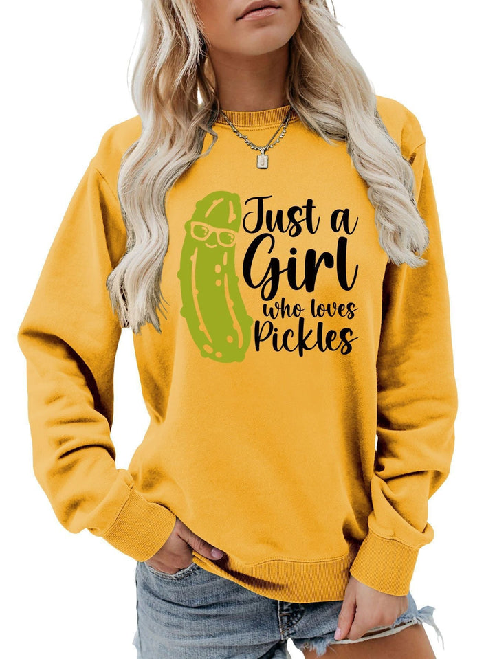 Sweatshirt pour femmes avec un motif de concombre humoristique et une coupe décontractée