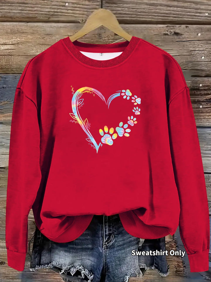 Sweat-shirt pour femmes avec design de cœur floral et coupe confortable