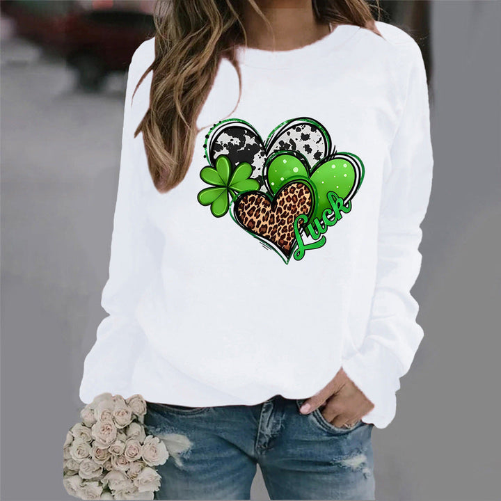 Sweatshirt pour femmes avec un design créatif en forme de cœur et un motif accrocheur