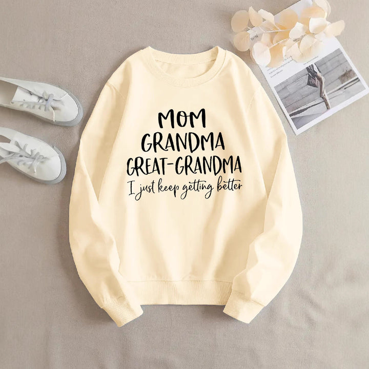 Sweatshirt pour femmes avec impression familiale créative et coupe confortable