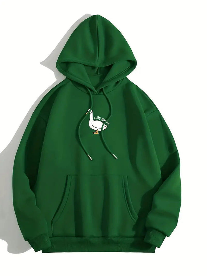 Sweat à capuche pour femmes avec un motif de canard créatif et intérieur en molleton doux