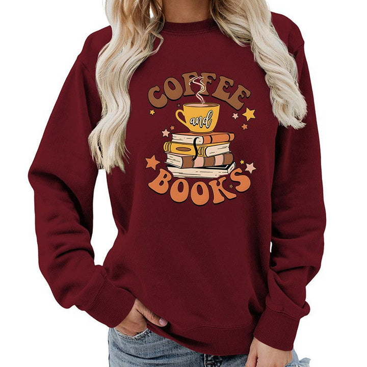 Sweatshirt pour femmes avec design créatif de livre de café