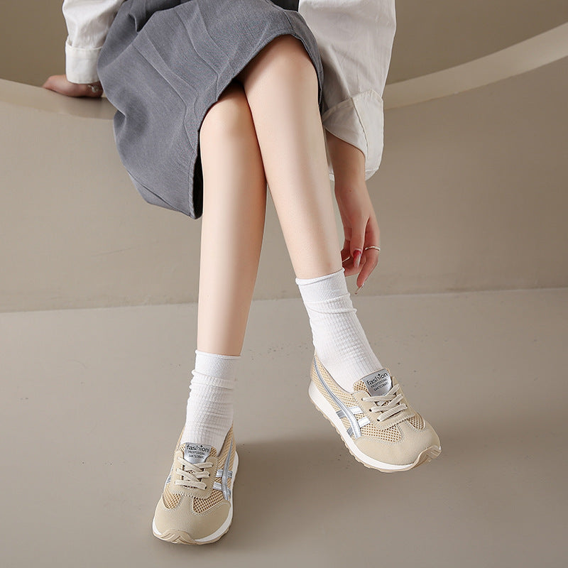Baskets sportives et respirantes pour femmes avec dessus en mesh élastique