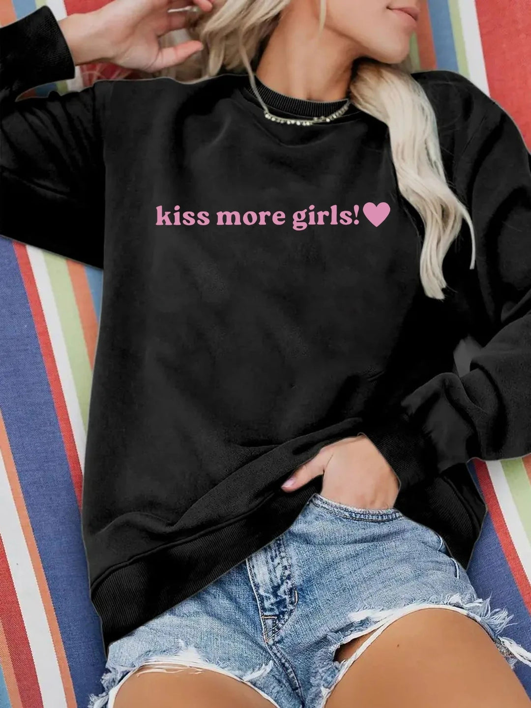 Sweat-shirt pour femmes avec inscription inspirante et coupe décontractée