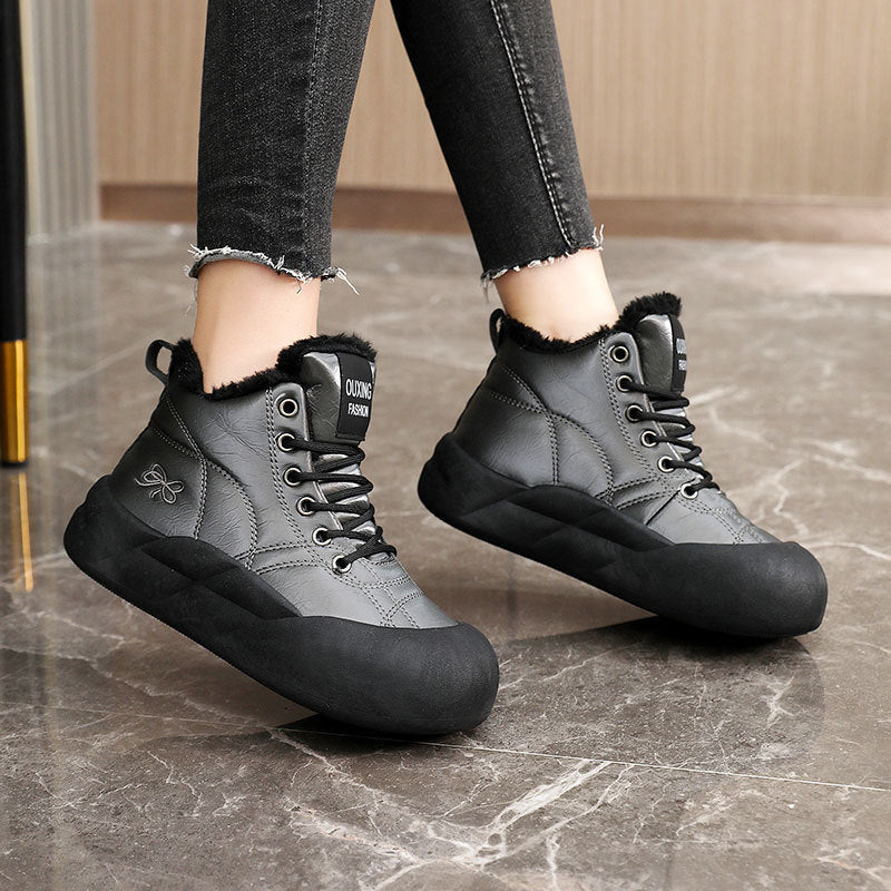 Bottes d'hiver à la mode pour femmes avec doublure chaude et semelle antidérapante