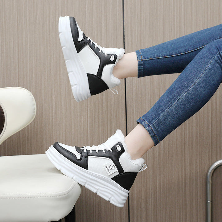 Baskets montantes pour femmes avec doublure douillette et semelle amortissante