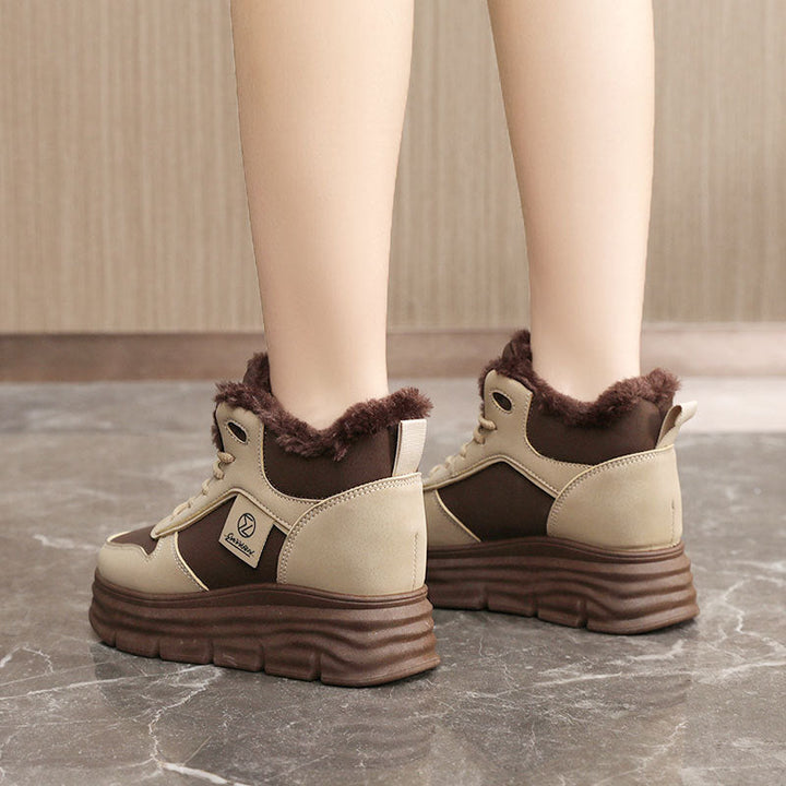 Bottes hautes d'hiver pour femmes avec doublure douillette
