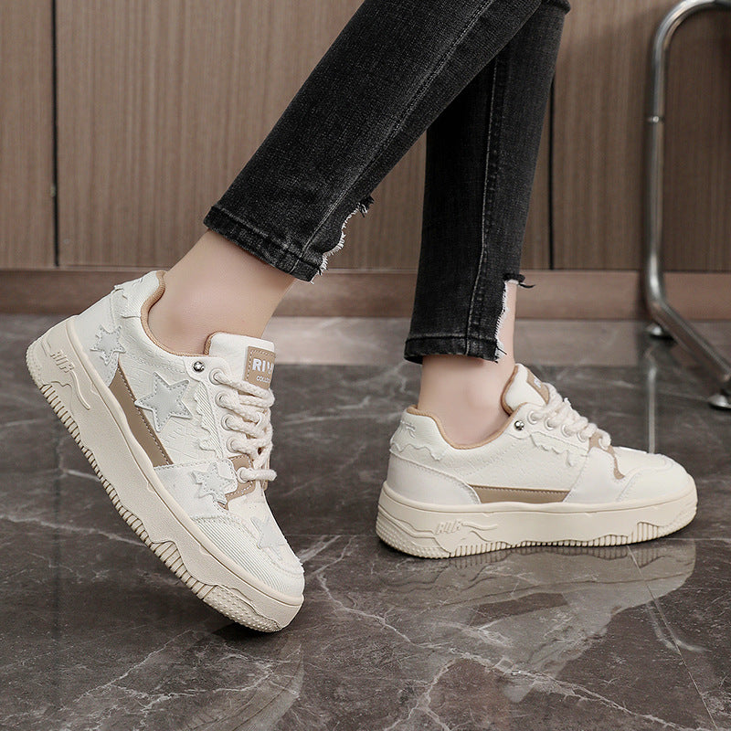 Baskets Sportives pour Femmes avec Design Étoile Tendance et Structure de Surface Respirante