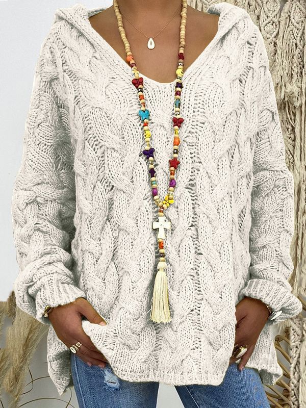 Pull à capuche en câble pour dames | Élégant, confortable, polyvalent