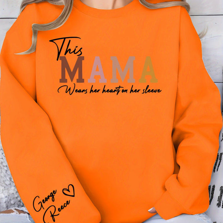 Sweat-shirt pour femmes avec impression inspirante "Mama" et coupe confortable