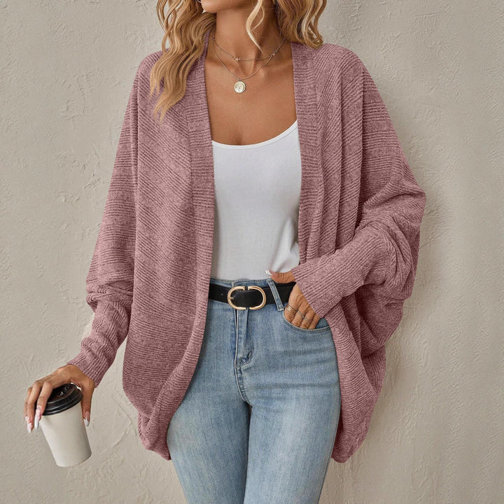 Veste en tricot décontractée pour femmes avec manches raglan et coupe ample