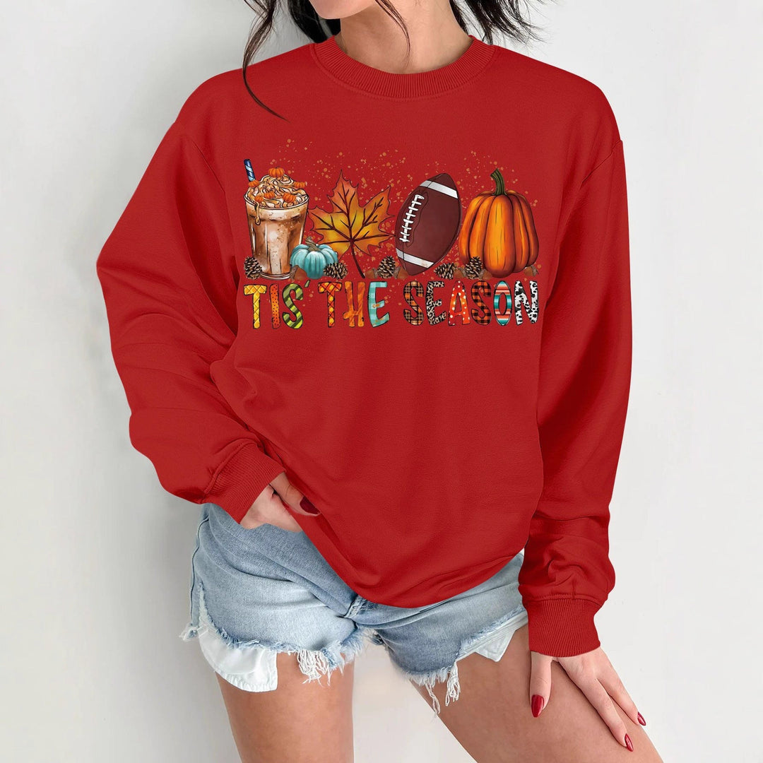 Sweatshirt pour femmes avec motif automnal et coupe décontractée