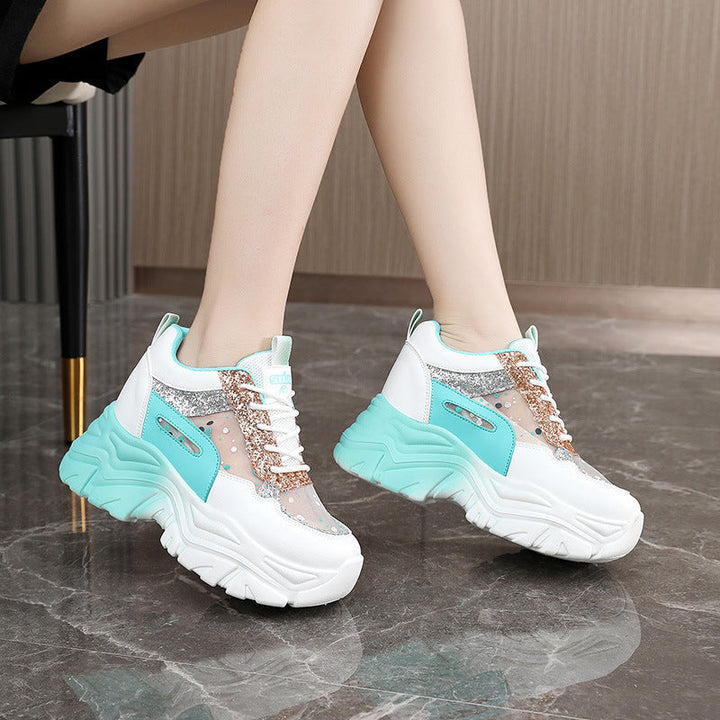Baskets Chunky mode pour femmes avec accents scintillants et semelle confortable