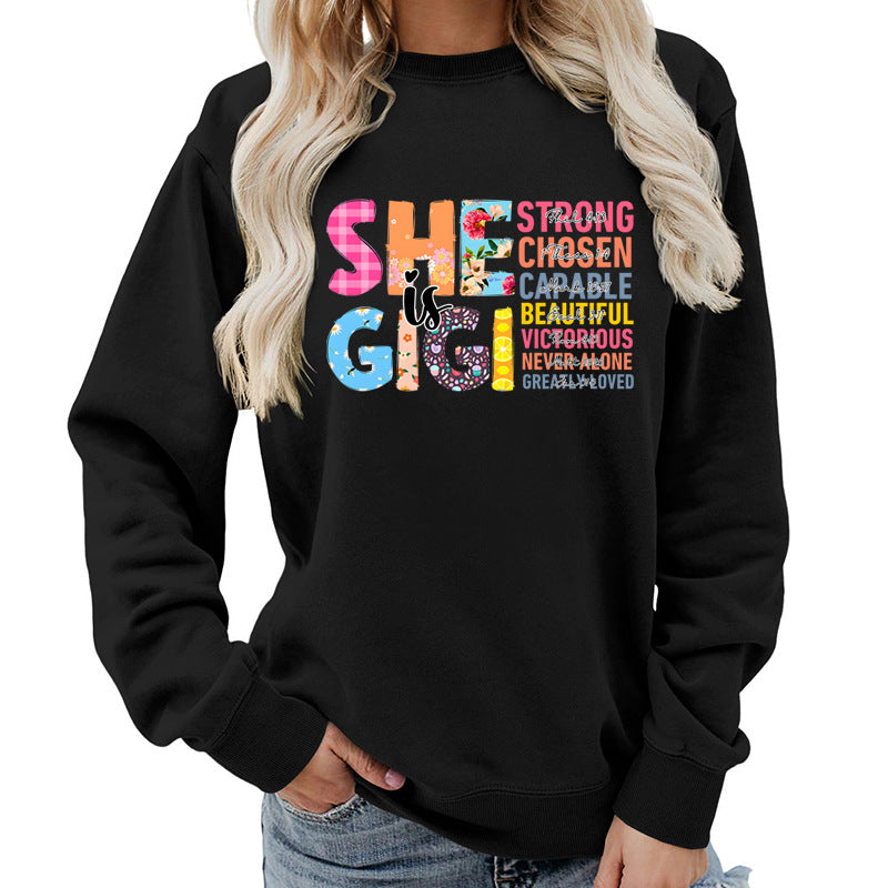Sweat-shirt pour femmes avec design de texte inspirant