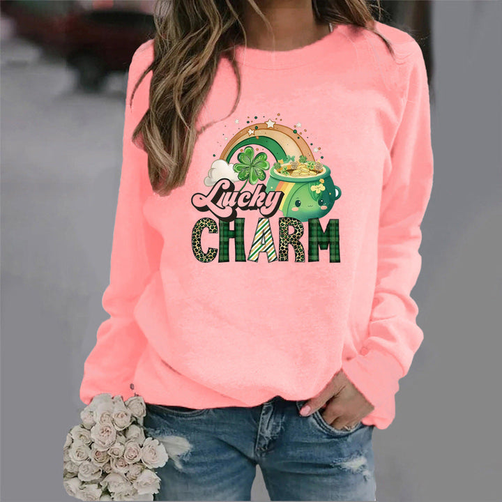 Sweatshirt pour femmes avec motif de chance créatif