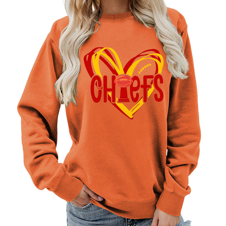 Sweatshirt pour femmes avec motif en cœur et graphiques sportifs créatifs