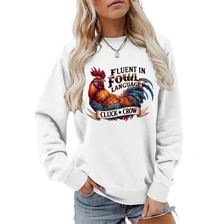 Sweatshirt pour femmes avec un motif humoristique de poulet et une coupe confortable