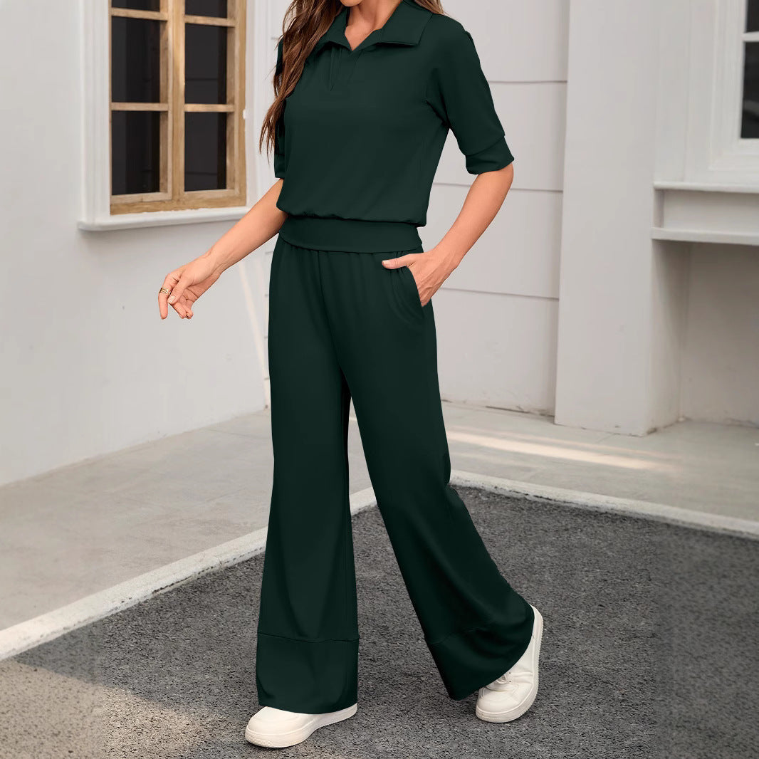 Ensemble de loisirs pour femmes en deux parties avec une coupe ample et des détails tendance