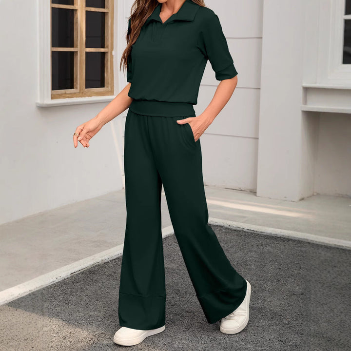 Ensemble de loisirs pour femmes en deux parties avec une coupe ample et des détails tendance