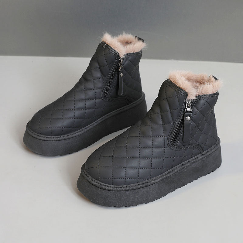 Bottines pour femmes avec doublure chaude et fermeture éclair innovante