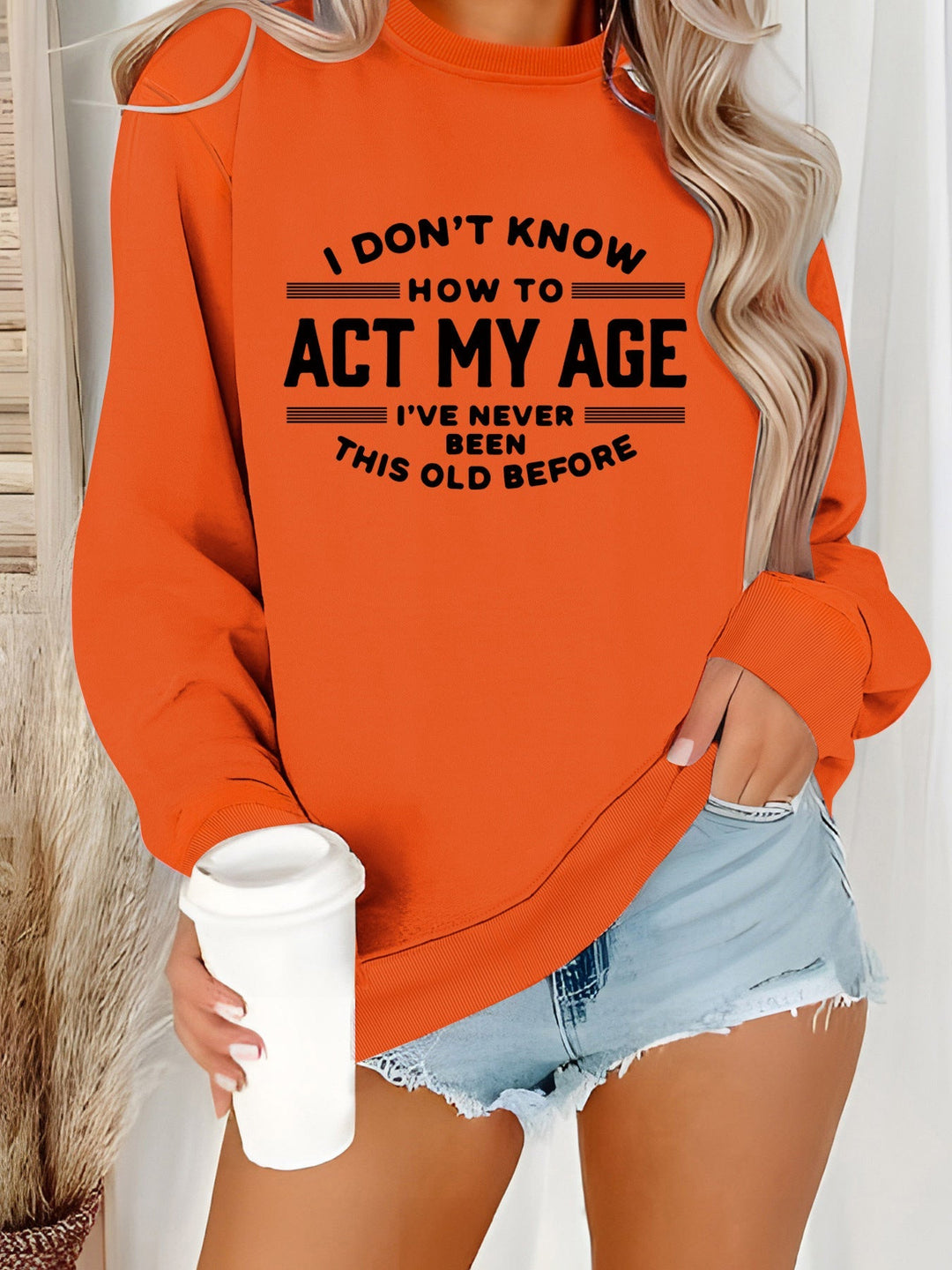 Sweatshirt pour femmes avec impression humoristique et coupe décontractée