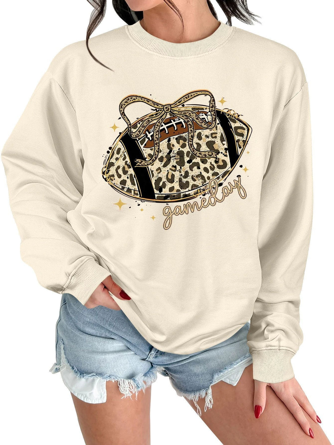 Sweat-shirt femme avec motif sportif captivant et coupe décontractée