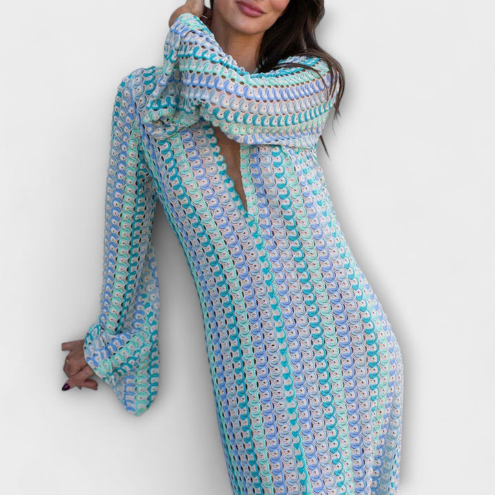 Eliora – Robe maxi avec décolleté en V et ambiance de vacances