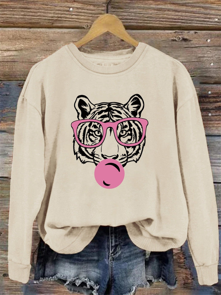 Sweat-shirt pour femmes avec un design créatif de tigre et une coupe décontractée