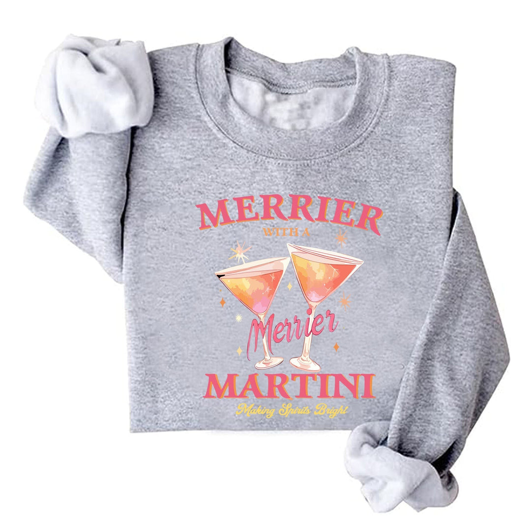 Sweatshirt pour femmes avec motif cocktail créatif et coupe décontractée