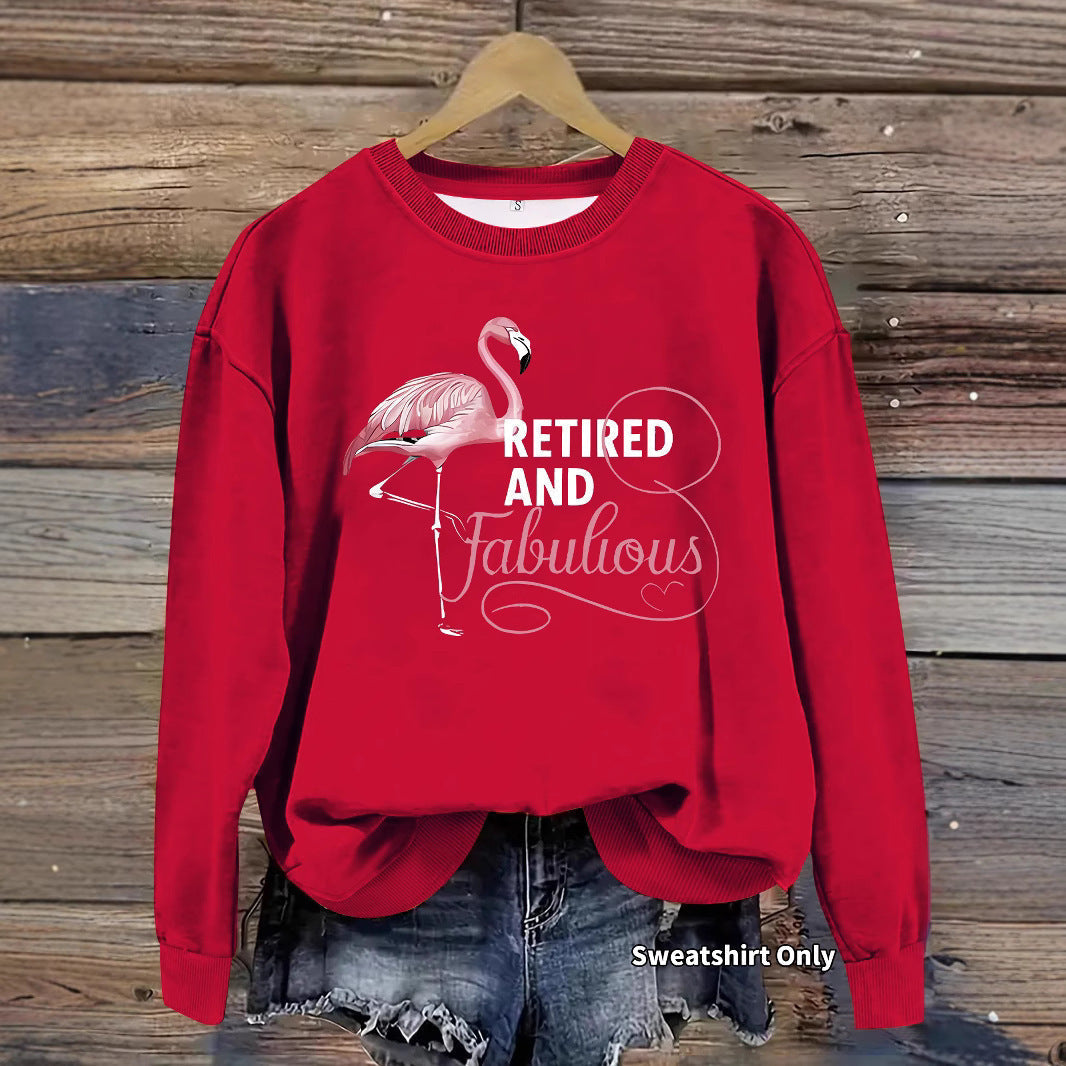 Sweat-shirt pour femmes avec un motif de flamant rose unique et une impression inspirante