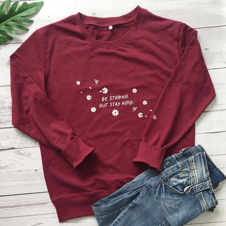 Sweatshirt pour femmes avec message inspirant et design floral