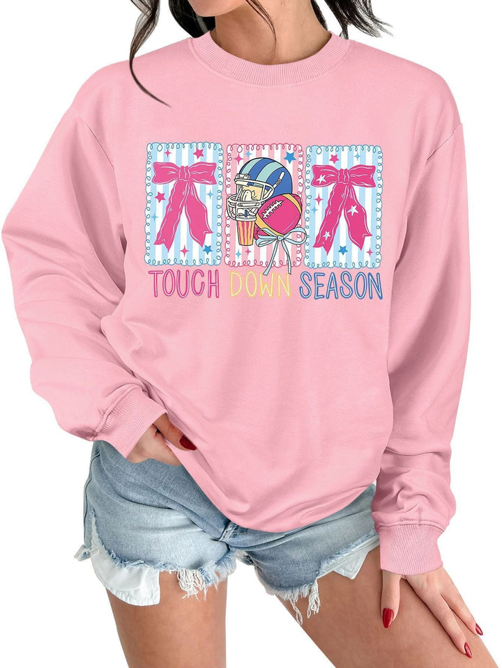 Sweat-shirt pour femmes avec motif football créatif et coupe décontractée