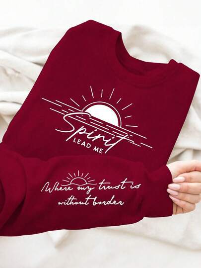 Sweat-shirt pour femmes avec impression inspirante et tissu doux
