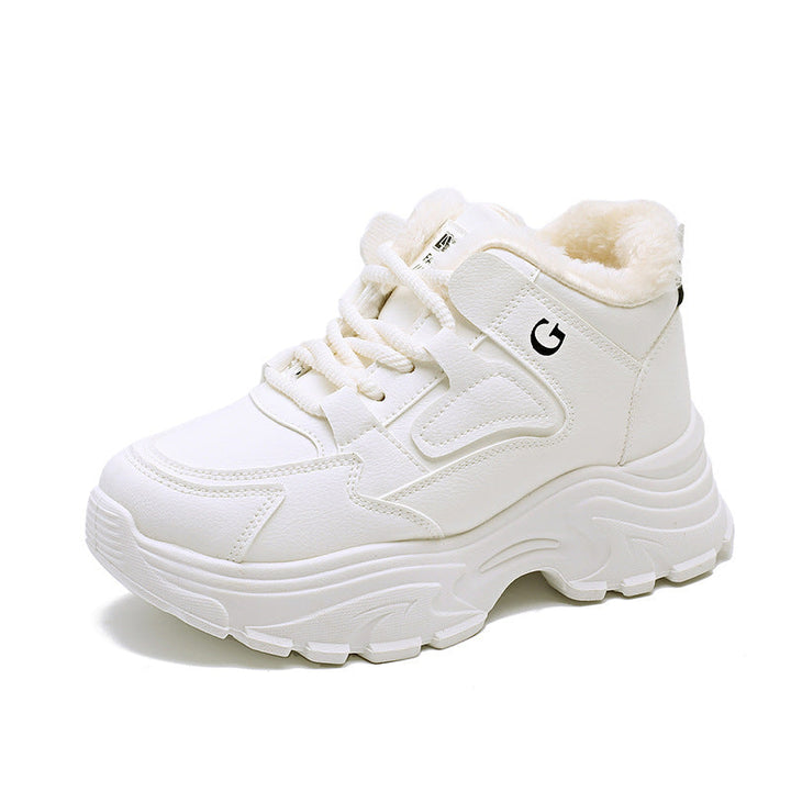 Baskets montantes d'hiver pour femmes avec doublure en polaire douce