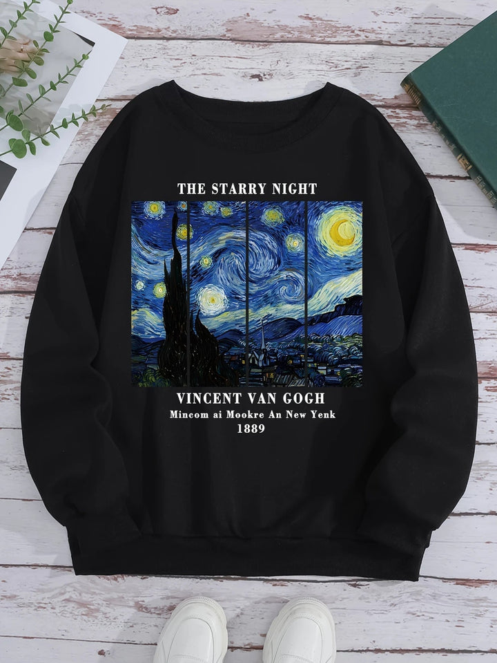 Sweatshirt pour femmes avec motif artistique de Van Gogh et impression moderne