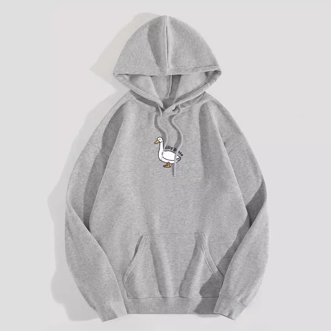 Sweat à capuche pour femmes avec un motif de canard créatif et intérieur en molleton doux