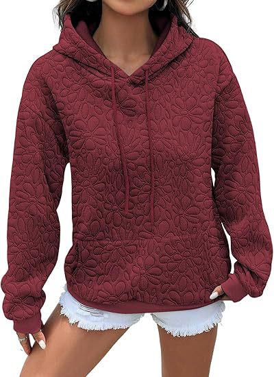 Sweat à capuche pour femmes avec motifs floraux et coupe généreuse
