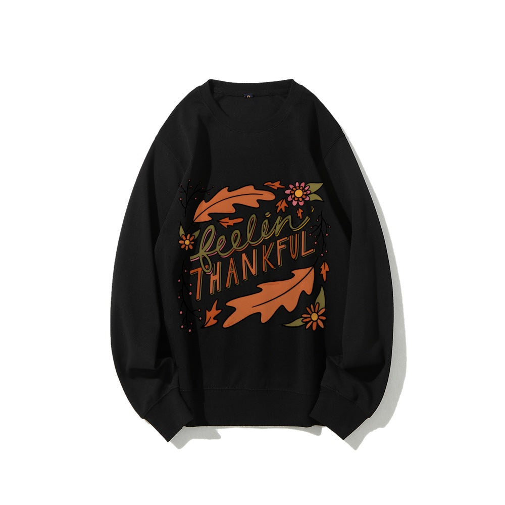 Sweatshirt pour femmes avec motif automnal coloré et inscription inspirante