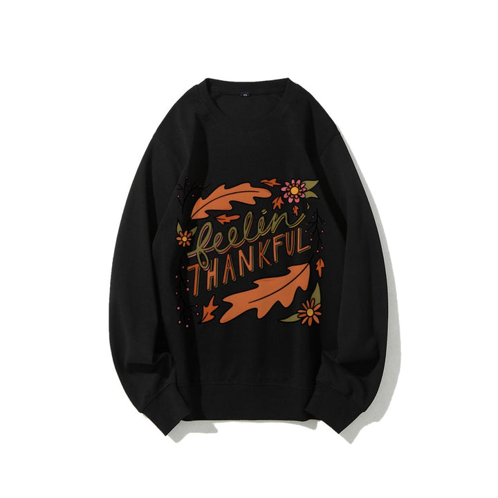 Sweatshirt pour femmes avec motif automnal coloré et inscription inspirante