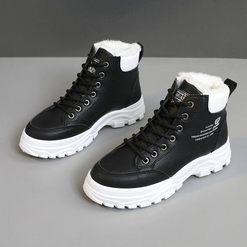 Bottes d'hiver pour femmes avec doublure en polaire douce et semelle robuste
