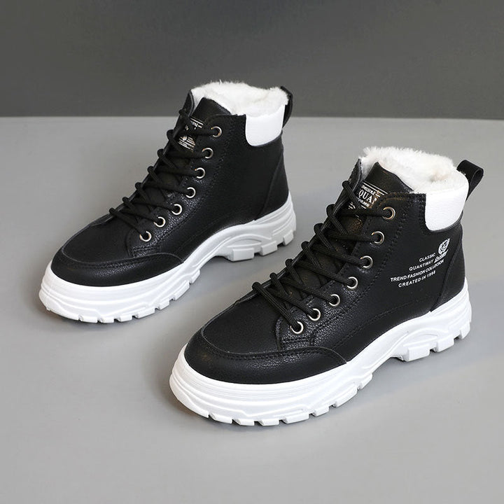 Bottes d'hiver pour femmes avec doublure en polaire douce et semelle robuste