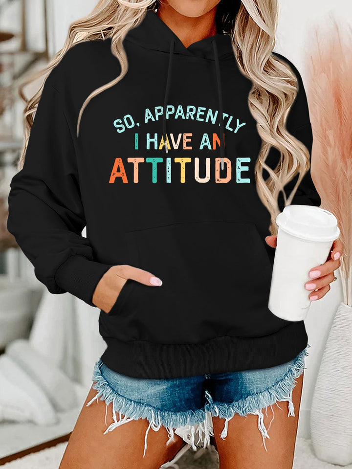 Sweat à capuche pour femmes avec inscription créative et coupe décontractée